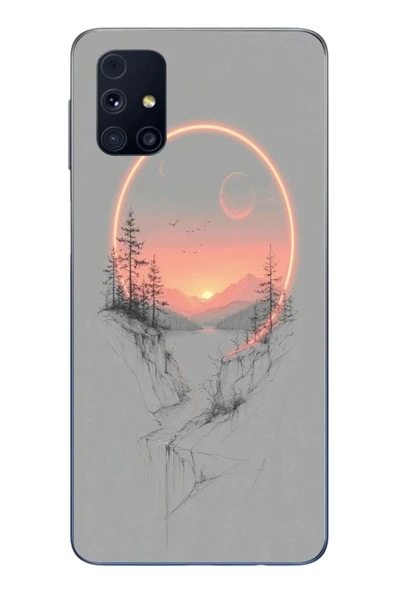 Le Balvo Samsung Galaxy M31s Uyumlu Günbatımı Mermer Desenli Baskılı Silikon Kılıf ürün görseli 1