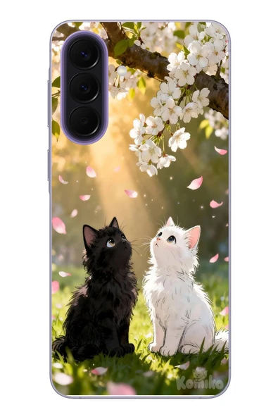 Le Balvo Samsung Galaxy A57 Uyumlu İlkbahar Kedileri Baskılı Silikon Kılıf ürün görseli 1