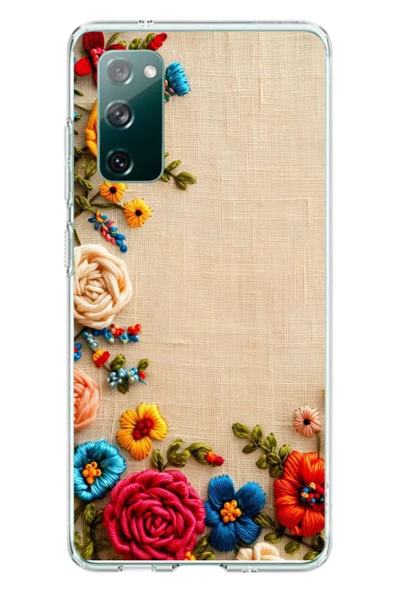 Le Balvo Samsung Galaxy S20 FE Uyumlu İşlemeli İğne Oyası Baskılı Silikon Kılıf ürün görseli 1