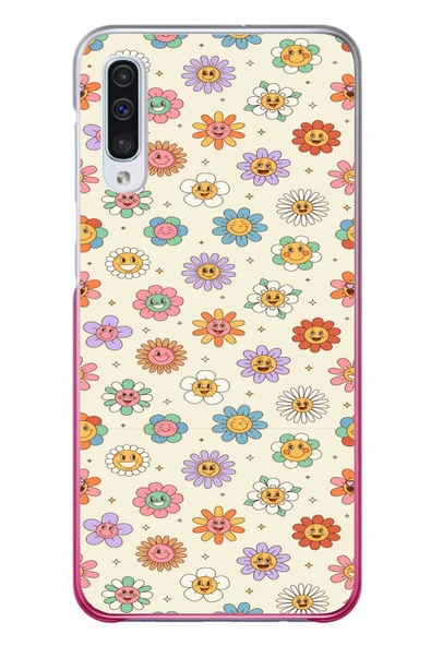 Le Balvo Samsung Galaxy A50 Uyumlu Gülen Çiçekler Baskılı Silikon Kılıf ürün görseli 1