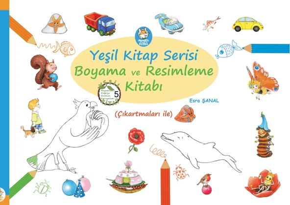 Yeşil Kitap Serisi / Okumalı Boyama - Resimleme Kitabı (Çıkartmalı) / 5 yaş + ürün görseli 1