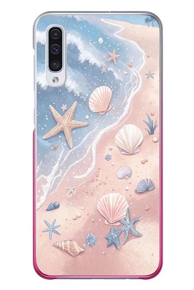 Le Balvo Samsung Galaxy A50 Uyumlu Deniz Yıldızı Kumsalı Baskılı Silikon Kılıf ürün görseli 1