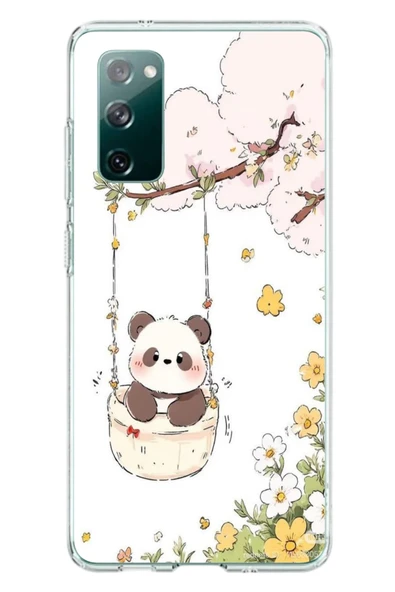 Le Balvo Samsung Galaxy S20 FE Uyumlu Sallanan Panda Baskılı Silikon Kılıf ürün görseli 1