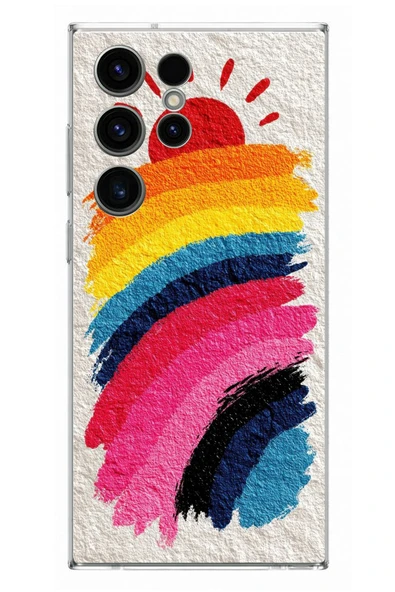 Le Balvo Samsung Galaxy S23 Ultra Uyumlu Güneşli Gökkuşağı Baskılı Silikon Kılıf ürün görseli 1