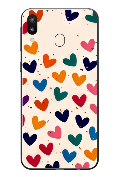Le Balvo Samsung Galaxy M31 Uyumlu Renkli Kalpler Baskılı Silikon Kılıf ürün görseli 1