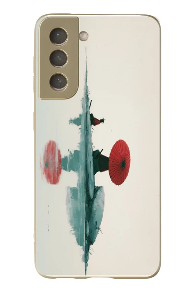 Le Balvo Samsung Galaxy S21 FE Uyumlu Japon Şemsiyesi Baskılı Silikon Kılıf ürün görseli 1