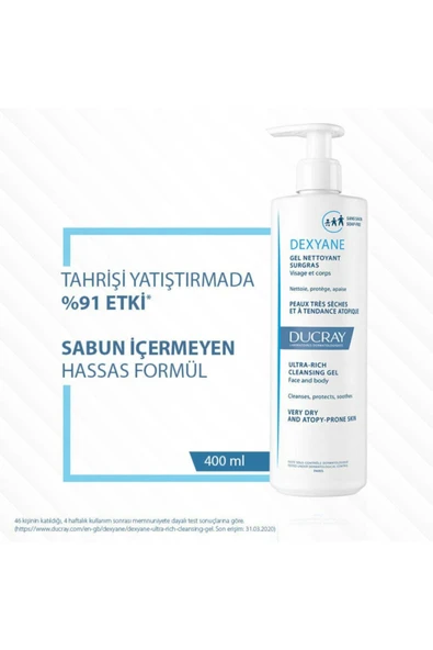 Ducray Dexyane Gel Nettoyant Ultra Rich Cleansing Gel 400 ml ürün görseli 1