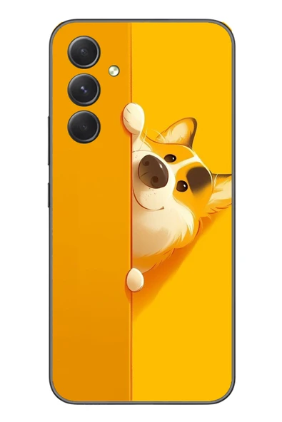 Le Balvo Samsung Galaxy A54 Uyumlu Sarı Köpek Baskılı Silikon Kılıf ürün görseli 1