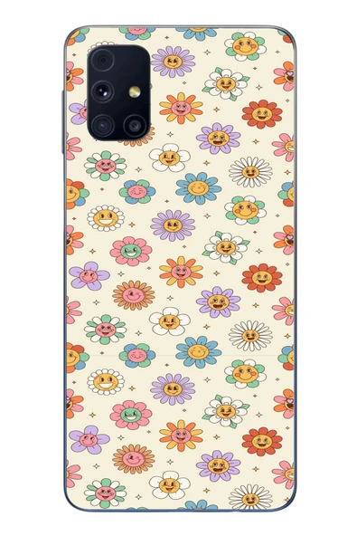 Le Balvo Samsung Galaxy M31s Uyumlu Gülen Çiçekler Baskılı Silikon Kılıf ürün görseli 1