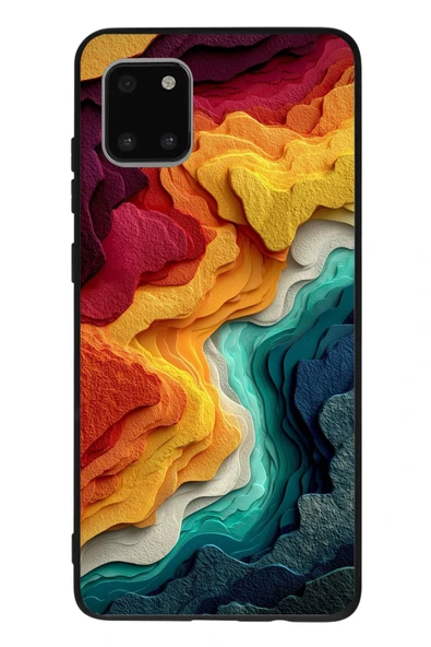 Le Balvo Samsung Galaxy Note 10 Lite Uyumlu Renk Dalgaları Baskılı Silikon Kılıf ürün görseli 1