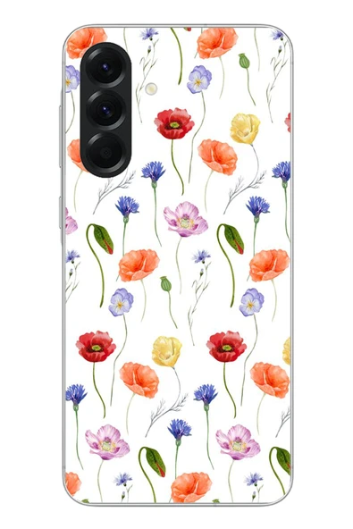 Le Balvo Samsung Galaxy A56 Uyumlu Sade Tek Çiçekler Baskılı Silikon Kılıf ürün görseli 1