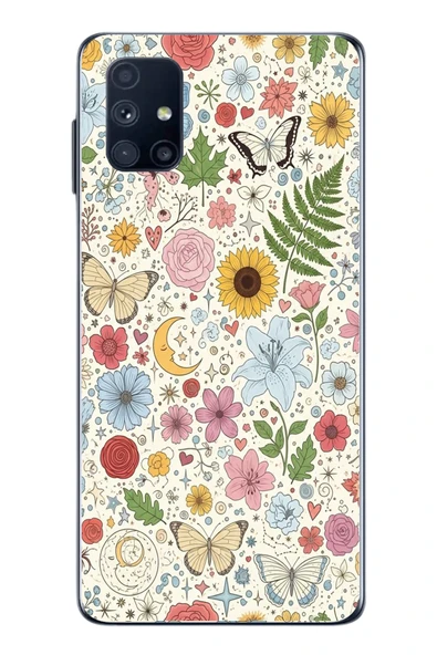 Le Balvo Samsung Galaxy M51 Uyumlu Bitkilerin Ahengi Baskılı Silikon Kılıf ürün görseli 1