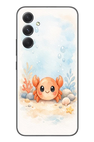 Le Balvo Samsung Galaxy A54 Uyumlu Sevimli Yengeç Baskılı Silikon Kılıf ürün görseli 1