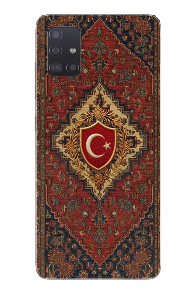 Le Balvo Samsung Galaxy A51 Uyumlu Türkiye Bayraklı Halı Baskılı Silikon Kılıf ürün görseli 1