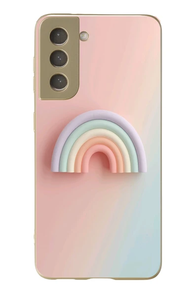 Le Balvo Samsung Galaxy S21 FE Uyumlu Gökkuşağı Pastel Baskılı Silikon Kılıf ürün görseli 1