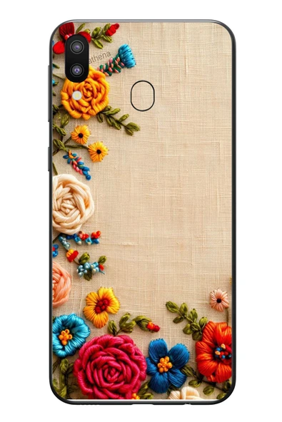 Le Balvo Samsung Galaxy M20 Uyumlu İşlemeli İğne Oyası Baskılı Silikon Kılıf ürün görseli 1