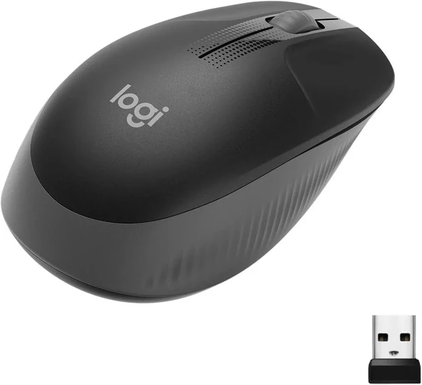 LOGİTECH M190 USB Kablosuz Mouse Siyah (910-005905) ürün görseli 1