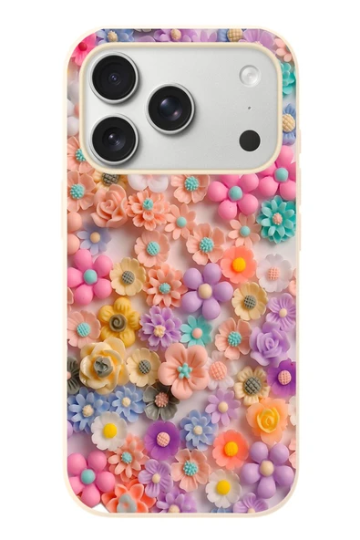 Le Balvo İphone 17 Pro Uyumlu Çiçek Bükleleri Baskılı Silikon Kılıf ürün görseli 1