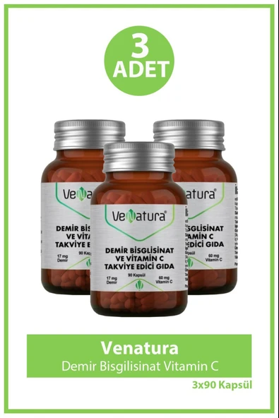 VeNatura Demir Bsg Ve Vitamin C 90 Kapsül 3 Adet ürün görseli 1