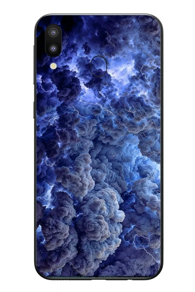 Le Balvo Samsung Galaxy M31 Uyumlu Mor Bulutlar Baskılı Silikon Kılıf ürün görseli 1