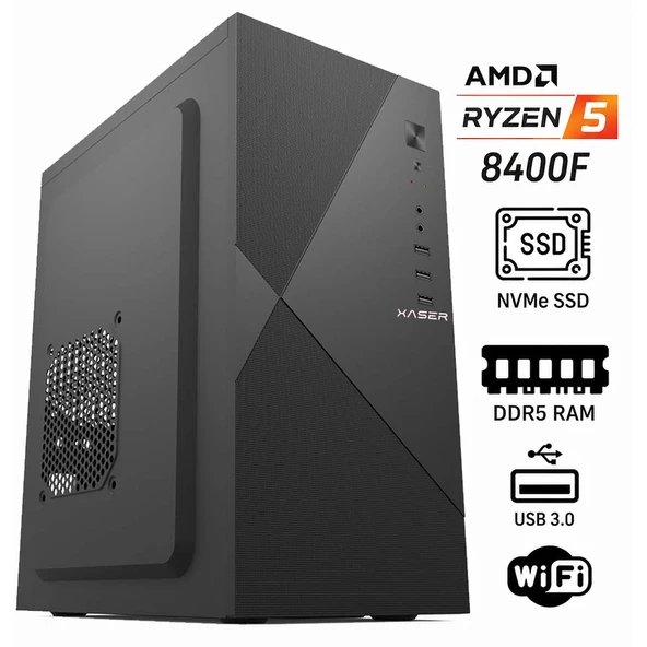 Xaser BusinessX120 Ryzen 5 8400F 16GB DDR5 Ram 1TB  SSD GT610 Ekran Kartı Ofis Bilgisayarı ürün görseli 1