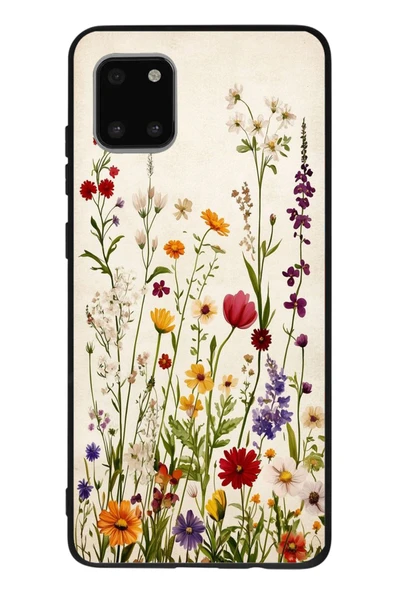 Le Balvo Samsung Galaxy Note 10 Lite Uyumlu Zarif Çiçekler Baskılı Silikon Kılıf ürün görseli 1