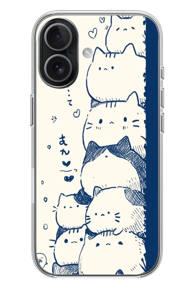 Le Balvo İphone 17 Uyumlu Mavi Kedi Kardeşliği Baskılı Silikon Kılıf ürün görseli 1