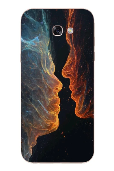 Le Balvo Samsung Galaxy A7 (2017) Uyumlu Kavuşan Çizgiler Baskılı Silikon Kılıf ürün görseli 1