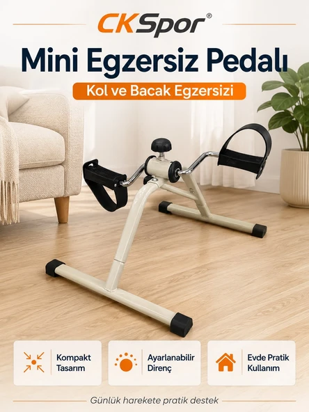 CKSpor Pratik Mini Egzersiz Koşu Bisikleti Kol Bacak Pedalı Kondisyon Bisikleti ürün görseli 1
