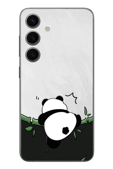 Le Balvo Samsung Galaxy S24 Uyumlu Bambuya Çıkan Panda Baskılı Silikon Kılıf ürün görseli 1