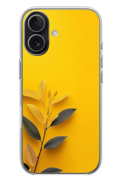 Le Balvo İphone 17 Uyumlu Sarı Siyah Çiçekler Baskılı Silikon Kılıf ürün görseli 1