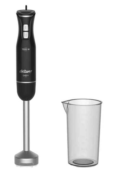 Arzum AR1139 Chefy El Blender 1500W, 2 Kademeli, Karıştırma Kabı, Siyah ürün görseli 1