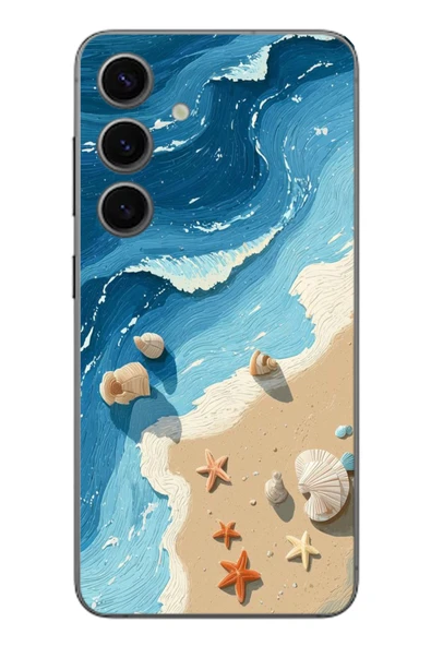 Le Balvo Samsung Galaxy S24 Uyumlu Deniz Yıldızı Tatilde Baskılı Silikon Kılıf ürün görseli 1