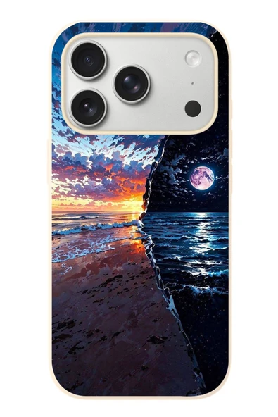 Le Balvo İphone 17 Pro Uyumlu Deniz Günbatımı Baskılı Silikon Kılıf ürün görseli 1