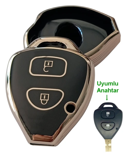 Toyota Corolla Auris Rav4 Hilux Uyumlu Kumanda Anahtar Kılıfı Oto Anahtarlık 2 Tuşlu ürün görseli 1
