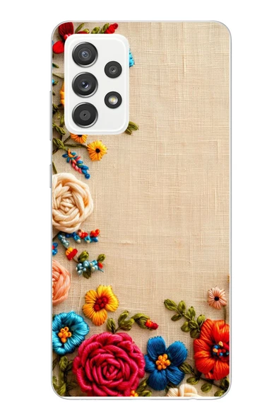 Le Balvo Samsung Galaxy A52 Uyumlu İşlemeli İğne Oyası Baskılı Silikon Kılıf ürün görseli 1