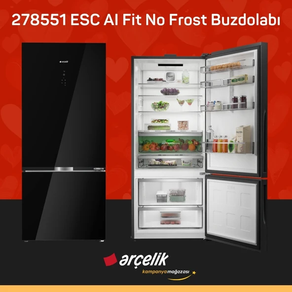 ARÇELİK 278551 ESC AI Fit Cam Serisi Buzdolabı ürün görseli 1