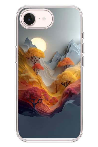 Le Balvo İphone 17e Uyumlu Renk Dalgalı Manzara Baskılı Silikon Kılıf ürün görseli 1