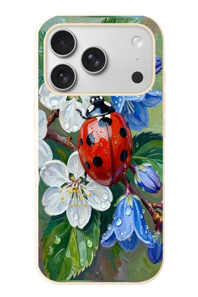 Le Balvo İphone 17 Pro Uyumlu Uğur Böceği Yağlı Boya Baskılı Silikon Kılıf ürün görseli 1