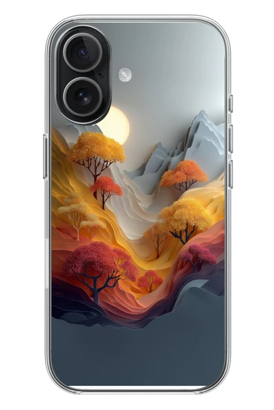 Le Balvo İphone 17 Uyumlu Renk Dalgalı Manzara Baskılı Silikon Kılıf ürün görseli 1