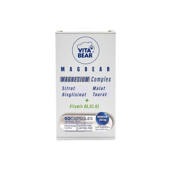 Vita Bear Magbear Magnesium Complex 60 Kapsül Takviye Edici Gıda ürün görseli 1