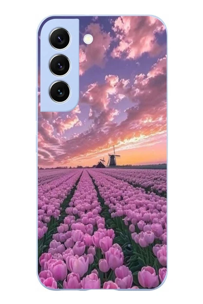 Le Balvo Samsung Galaxy S22 Uyumlu Lale Bahçesi Baskılı Silikon Kılıf ürün görseli 1