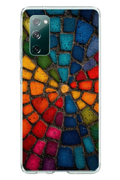 Le Balvo Samsung Galaxy S20 FE Uyumlu Gökkuşağı Renkli Kaldırım Baskılı Silikon Kılıf ürün görseli 1