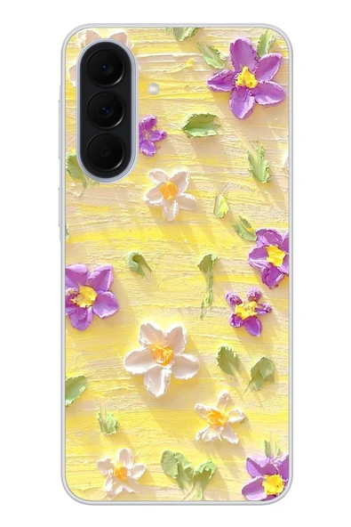 Le Balvo Samsung Galaxy A37 Uyumlu Mor Papatyalar Baskılı Silikon Kılıf ürün görseli 1