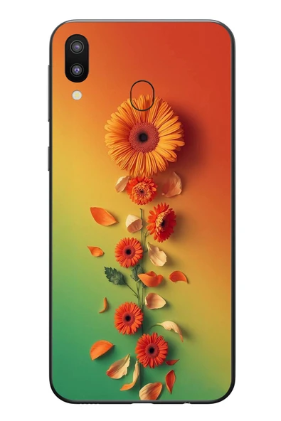 Le Balvo Samsung Galaxy M31 Uyumlu Ayçiçeği Bükleleri Baskılı Silikon Kılıf ürün görseli 1