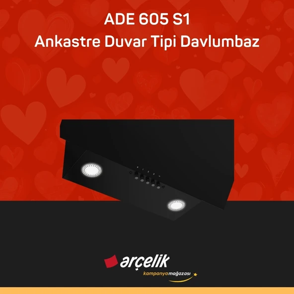 ARÇELİK ADE 605 S1 Ankastre Duvar Tipi Davlumbaz - Resim 3