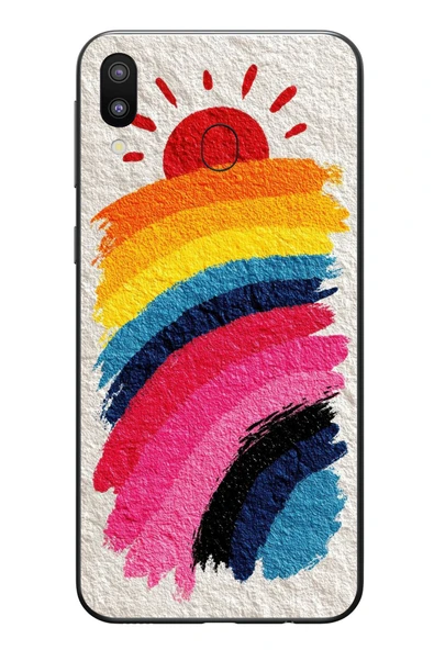 Le Balvo Samsung Galaxy M31 Uyumlu Güneşli Gökkuşağı Baskılı Silikon Kılıf ürün görseli 1
