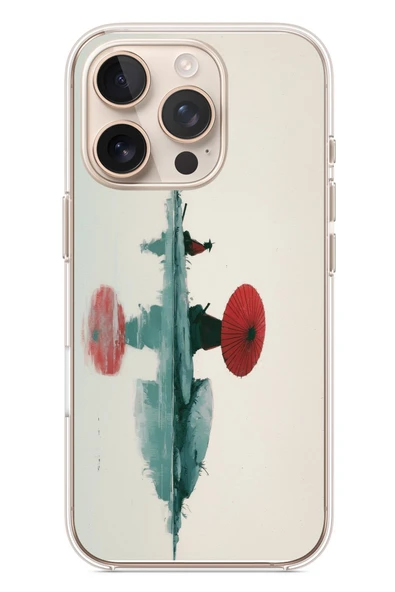 Le Balvo İphone 16 Pro Uyumlu Japon Şemsiyesi Baskılı Silikon Kılıf ürün görseli 1