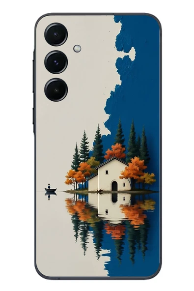 Le Balvo Samsung Galaxy A55 Uyumlu Sonbahar Evi Baskılı Silikon Kılıf ürün görseli 1