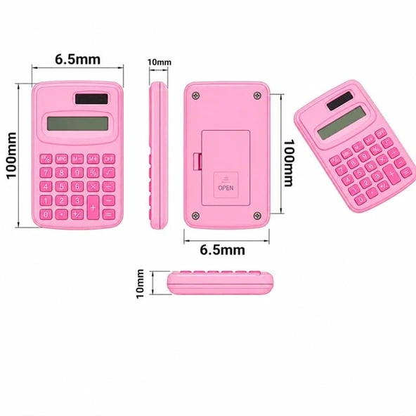 PowerMaster PM-25421 Pembe Mini Hesap Makinesi - Resim 3